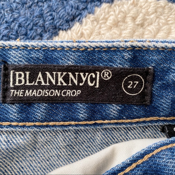 π BLANK NYC THE MADISON DISTRESSED CUT OUT HIGH RISE CROPPED JEANS! - Picture 6 of 14